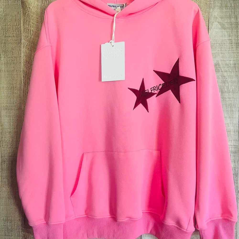 AELFRIC EDEN STAR PRINT COLOR CONTRAST HOODIE
